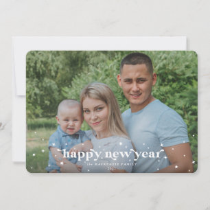 Cartão com fotos de Feliz ano novo Moderno de Fon