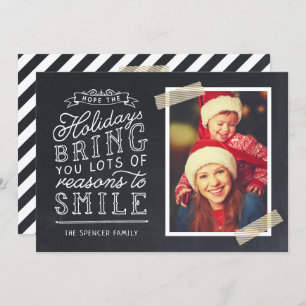 Cartão com fotos de Feriado com Letra de Quadro Ch