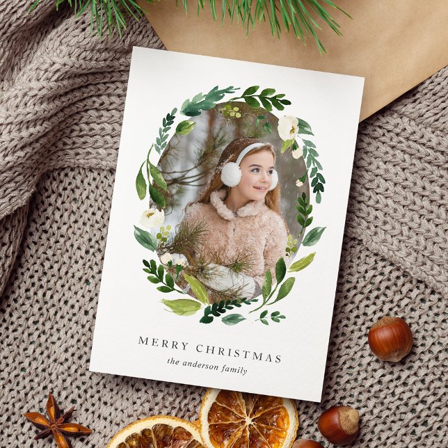 Cartão com fotos de Feriado de Alabaster Wreath (Criador carregado)