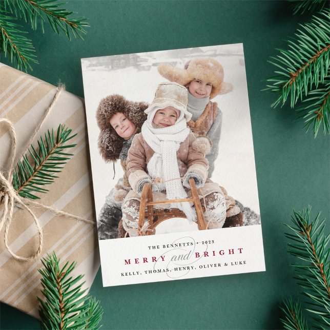 Cartão com fotos de feriado de Feliz simples | Aro (Criador carregado)