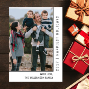 Cartão com fotos de Feriado de Linha Simples Pre