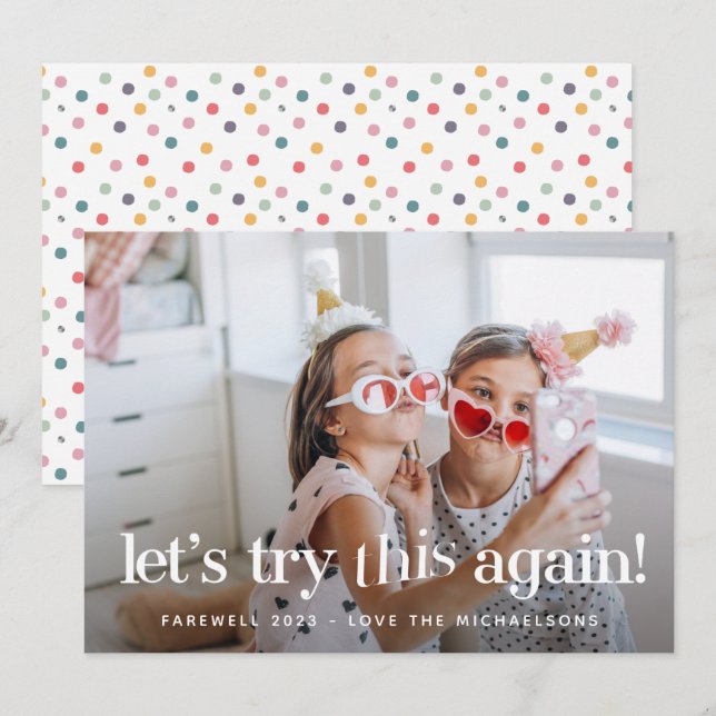 cartão com fotos de Feriado de Pontos "Tente Novam (Frente/Verso)