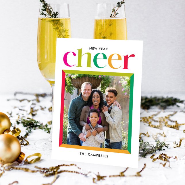 Cartão com fotos de Feriado do Feliz ano novo Edgy (Criador carregado)