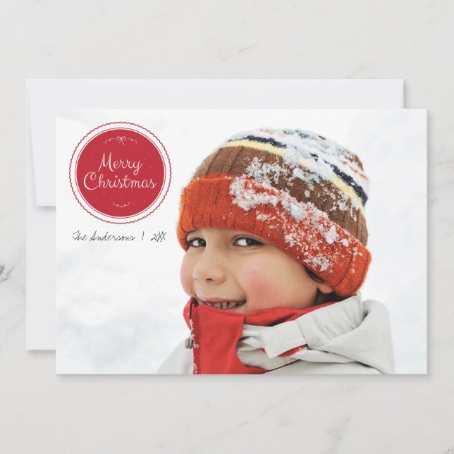 Cartão com fotos de Feriado dos Enfeites de natal  (Frente)