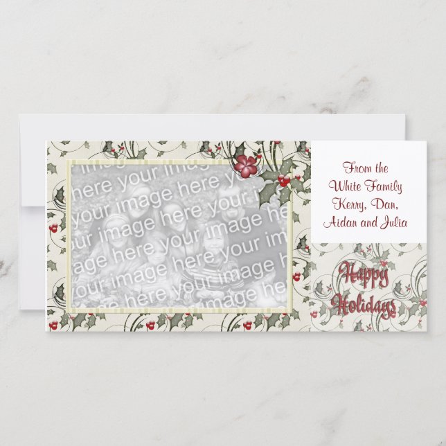 CARTÃO COM FOTOS de Feriado Personalizado de Frame (Frente)