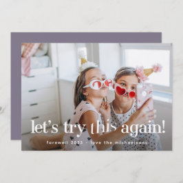 cartão com fotos de Feriado Roxo "Tente Novamente