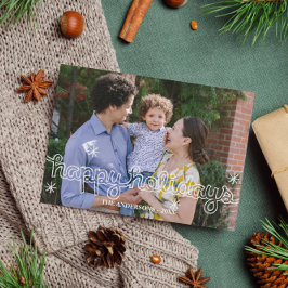 Cartão com fotos de Feriados Felizes de Neve