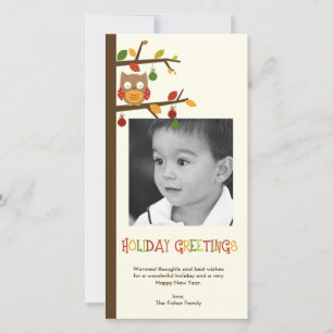 Cartão com fotos de Férias da Coruja de Natal