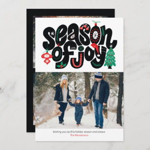 Cartão com fotos de Férias da Época de JOY Holiday