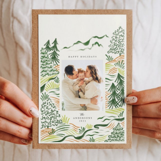 Cartão com fotos de férias das árvores de Natal (Criador carregado)