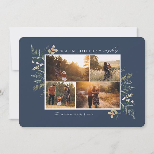 Cartão com fotos de Férias das Ramais de inverno (Frente)