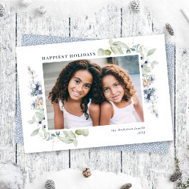 Cartão com fotos de Férias de Inverno congelado