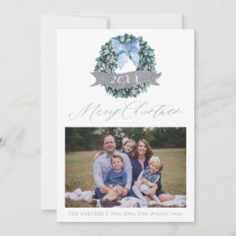 Cartão com fotos de Férias de Natal Dusty Blue