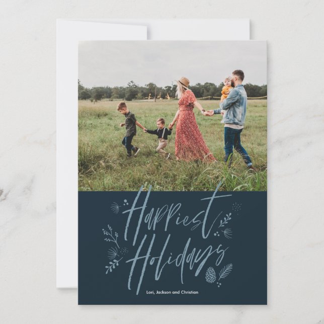 Cartão com fotos de Férias Felizes (Frente)