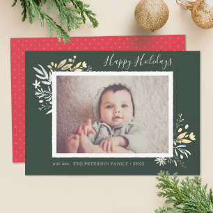 Cartão com fotos de Férias Felizes do Buquê de inv