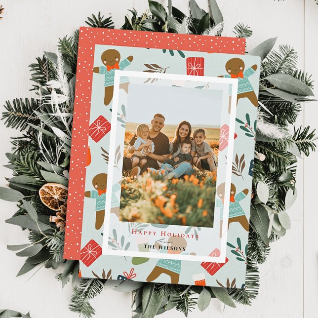 Cartão com fotos de Férias Gingerbird Man (Criador carregado)