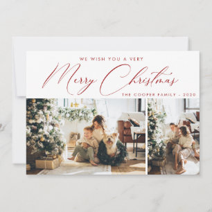 Cartão com fotos de Férias Natal moderno