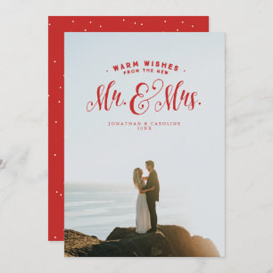 Cartão com fotos de férias recém-casado