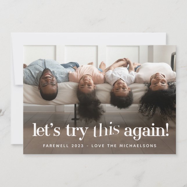 cartão com fotos de Férias Verdes "Tente Novamente (Frente)