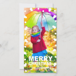 Cartão com fotos de Flocos de Neve de Natal