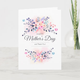 Cartão com fotos de Flores de Dia de as mães Feliz