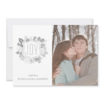 Cartão com fotos de folha de prata de folhagem de