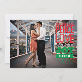 cartão com fotos de Foto Paz, Amor e Joy 5x7