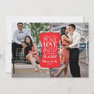 cartão com fotos de Frame 2 de Paz, Amor e Joy 5x7