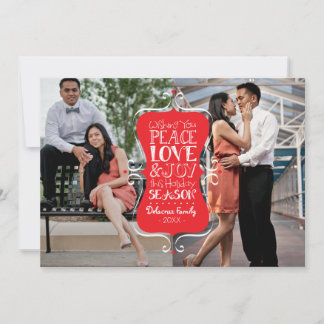 cartão com fotos de Frame 2 de Paz, Amor e Joy 5x7