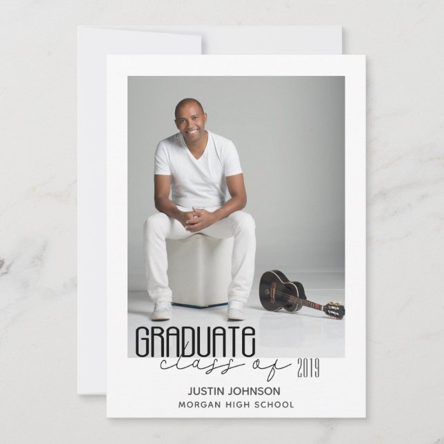 Cartão com fotos de Graduação ⎢ Elegância Moderna (Frente)