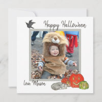 Cartão com fotos de Halloween para Crianças Bonita