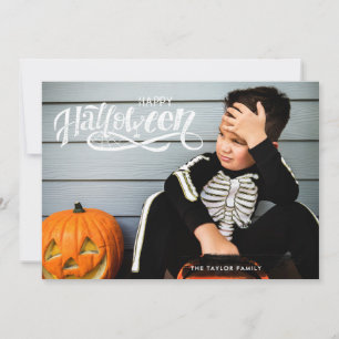 Cartão com fotos de Halloween Script Spooktacula