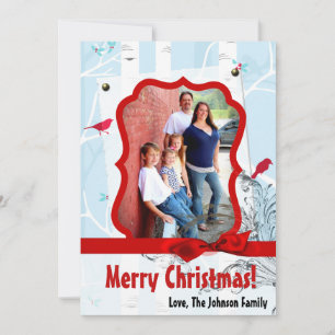 cartão com fotos de inverno XMAS, Árvore de Natal,