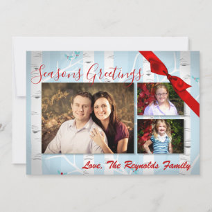 cartão com fotos de inverno XMAS, Árvore de Natal,