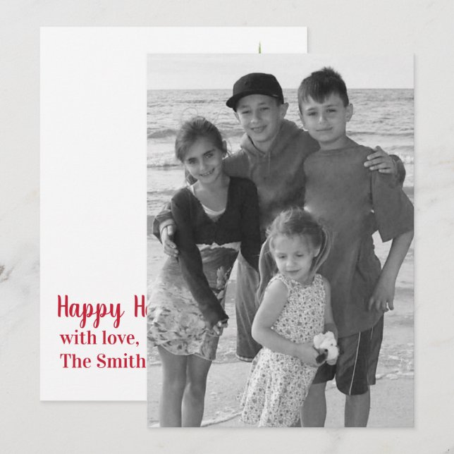 Cartão com fotos de lado duplo Mistletocolor (Frente/Verso)