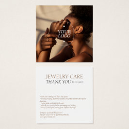 Cartão com fotos de logotipo do Jewelry Care