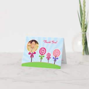 Cartão com fotos De Lollypop Obrigado