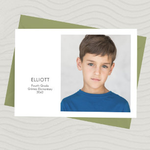 Cartão com fotos de manutenção do ano escolar