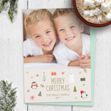 Cartão com fotos de Natal Bonito - Uma Foto