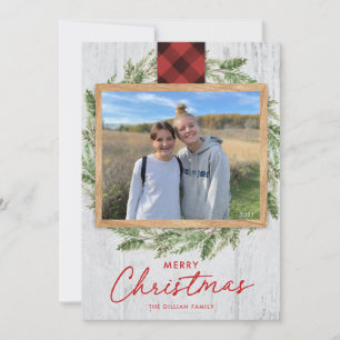 Cartão com fotos de Natal da Madeira Rústica Ver