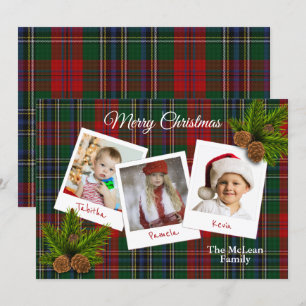 Cartão com fotos de Natal da Xadrez MacLean Clan
