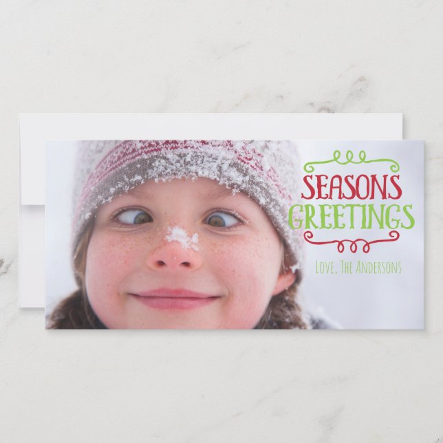 Cartão com fotos de Natal das Saudações da Estação (Frente)