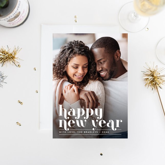 Cartão com fotos de Natal de Ano Novo Retroativo (Criador carregado)