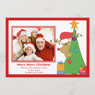 Cartão com fotos De Natal De Reindeer