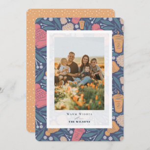 Cartão com fotos de Natal do Café Pom Beanie