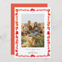 Cartão com fotos de Natal do Red Bunny Folny Art