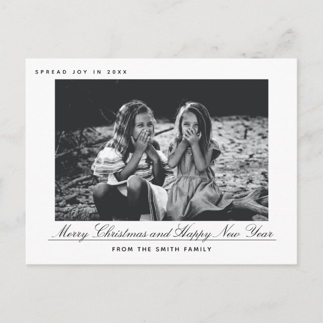 Cartão com fotos de Natal e Feliz ano novo Moderno (Frente)