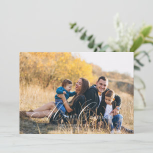 Cartão com fotos de Natal Feliz com Script de Cali