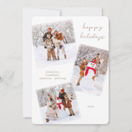 Cartão com fotos de Natal Feliz de inverno Branco