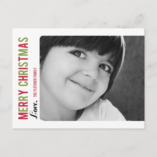 Cartão com fotos de Natal/ Feriado de Mensagem Sim (Frente)